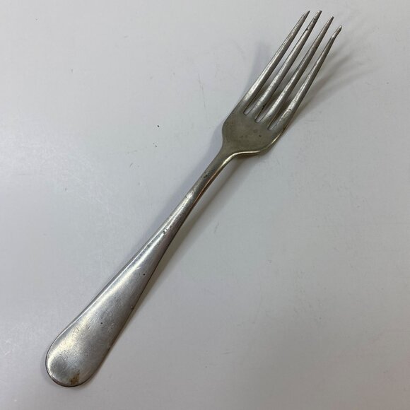 W Nickel Silver 7" 4 Tine Dinner Fork Vintage - Picture 1 of 4